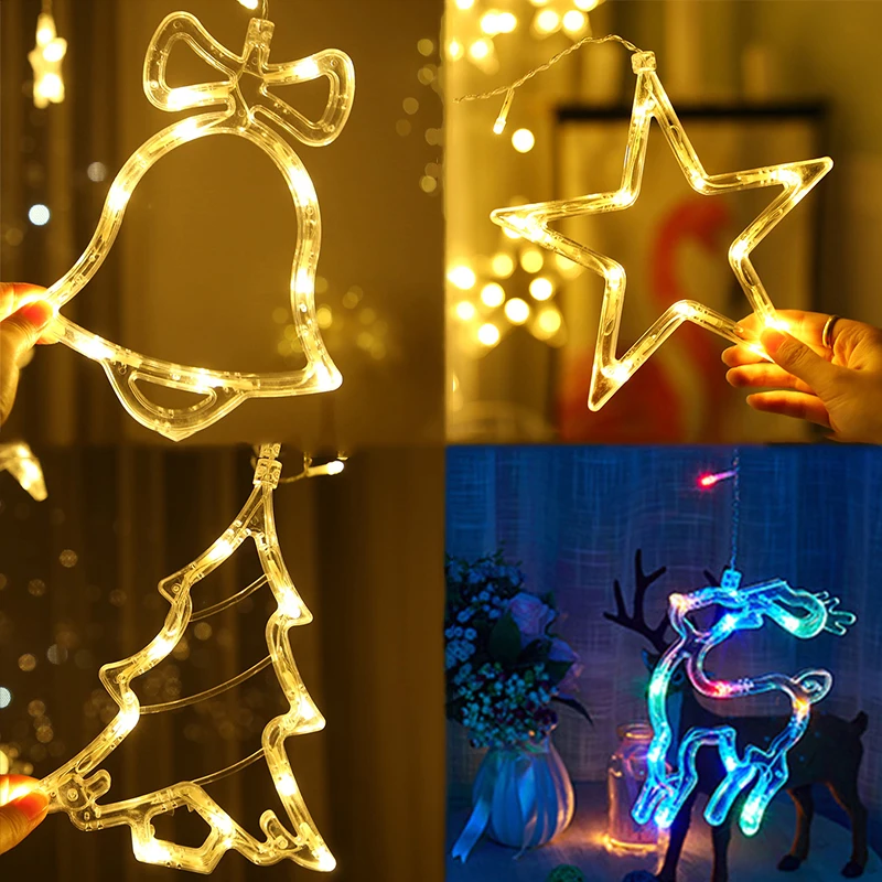 Nuotolinio LED Kalėdų string žibintai Užuolaidų Pasakų Žibintai Led Girliandą Vestuvės, Kalėdos Už Lango Namų Lauko Dekoras