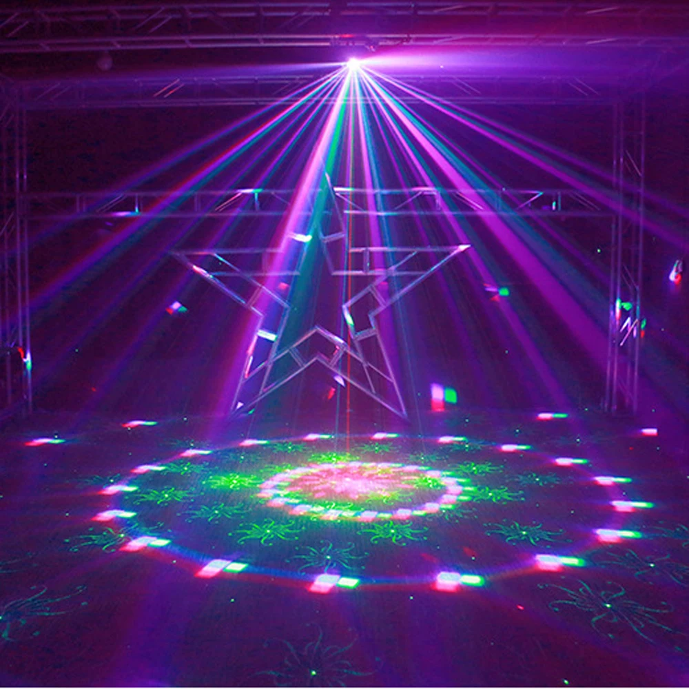 Nuotolinio RGB 4: 1 LED Strobe Magija Kamuolys UV Lazerio Projektorius DMX Scenos Apšvietimo Efektas DJ Disco Šalis Atostogų Vestuvių Šviesos