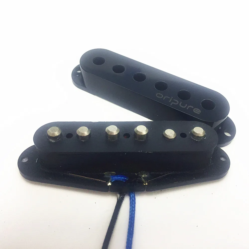 OriPure Derliaus Išskirstytų Alnico 5 Single Coil Elektrinė Gitara Pikapas Viduryje 6.4 k Juodas Strat Stiliaus Gitara Dalys