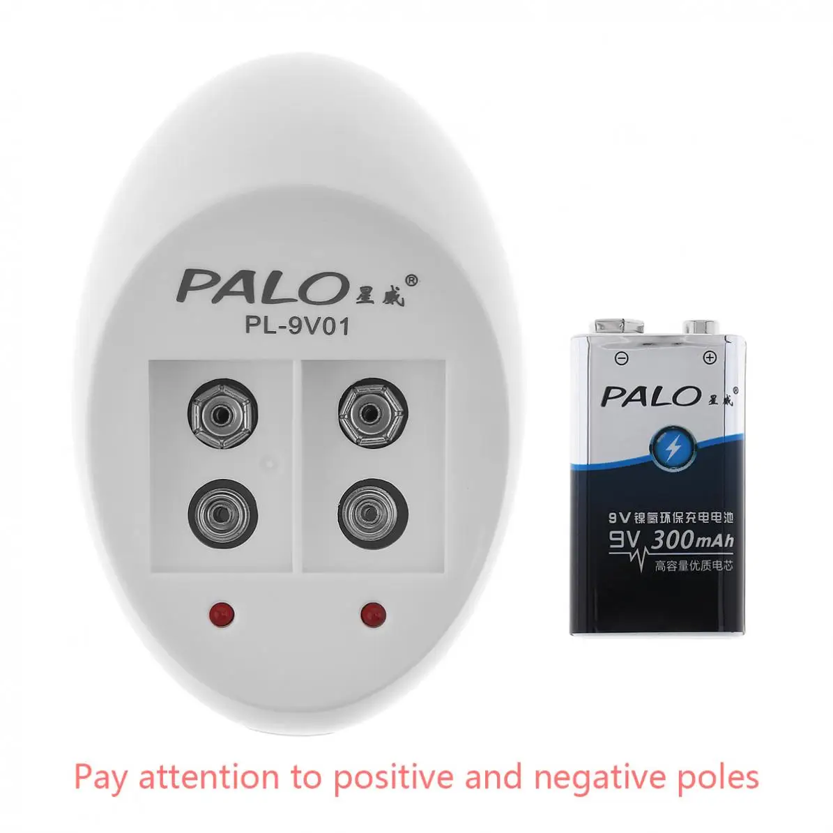 PALO 2 Nepriklausomi Kanalai Greitai Protingas Įkroviklį su LED Indikatorius + 2vnt 9V 6F22 300mha Įkraunamos NiMH Baterijos