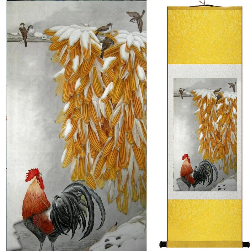 Paukščių ir gėlių tapybos šilko pažymėkite tradicinės Kinų tapybos meno tapybos namų puošybai painting2019072012