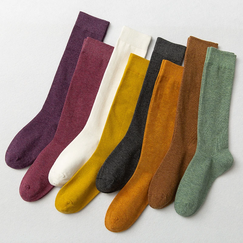 Pavasarį, rudenį moterų kojinės grynos medvilnės ilgas kojines lovey studentų iniciatyva Moterų Golfo aikštynas aukštakulniais kojinės moterims, 3 Poros ins