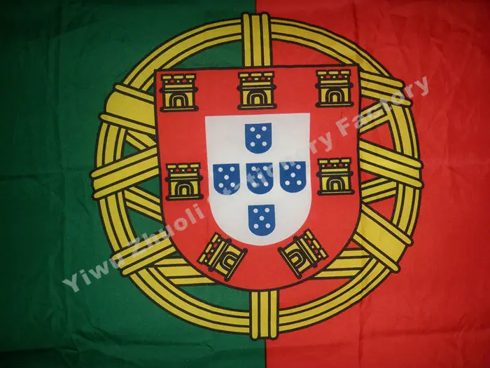 Portugalijos Vėliava 150X90cm (3x5FT) 115g 100D Poliesteris Dukart Siūlės Aukštos Kokybės Nemokamas Pristatymas