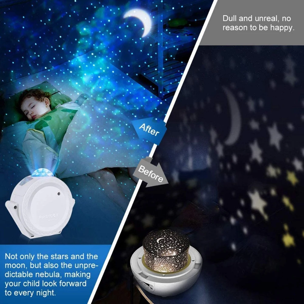 Praktinis Žvaigždžių Mėnulis Dangaus LED Projektorius, Šviesos, Vaikams, Vaikų, Miegamojo, Daugiafunkcinis Patvarus USB Powered Naktį Lempa