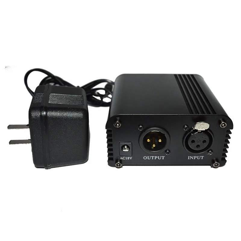 Profesinių 1 Kanalo Kondensatoriaus Mikrofonas Maitinimas 48V Phantom Power Adapter