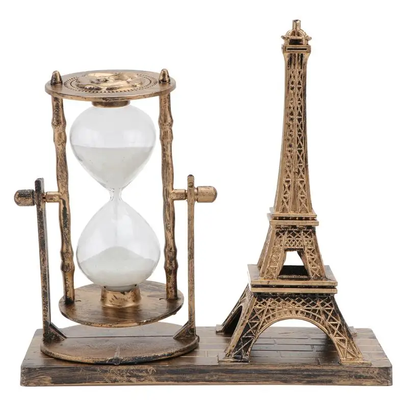 Retro Smėlio Laikrodis Dekoro Darbalaukio Sandglass Laikmatis Eifelio Bokštas Ornamentu