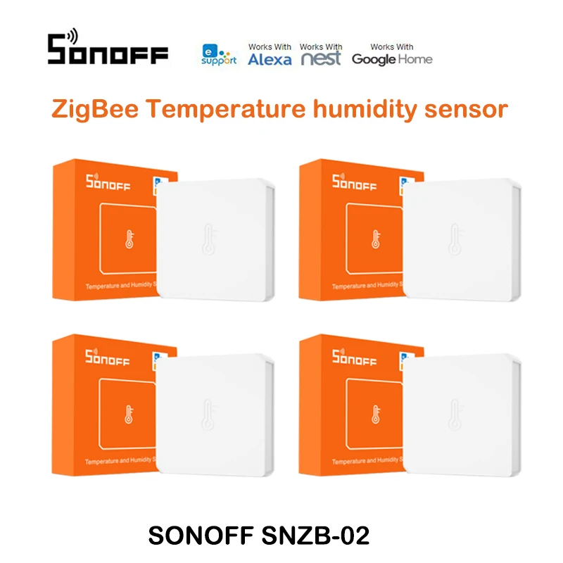 SONOFF SNZB-02 Zigbee smart Temperatūros/Drėgmės Jutiklis Realaus laiko grįžtamojo ryšio Duomenis Per eWeLink programa veikia Su SONOFF ZBBridge IFTTT