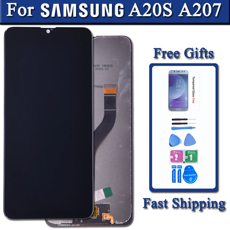 Samsung galaxy A20S A207 lcd Ekranas skaitmeninis keitiklis Su Jutiklinio Ekrano skaitmeninis keitiklis Asamblėjos A207F SM-A207M LCD su karkasu
