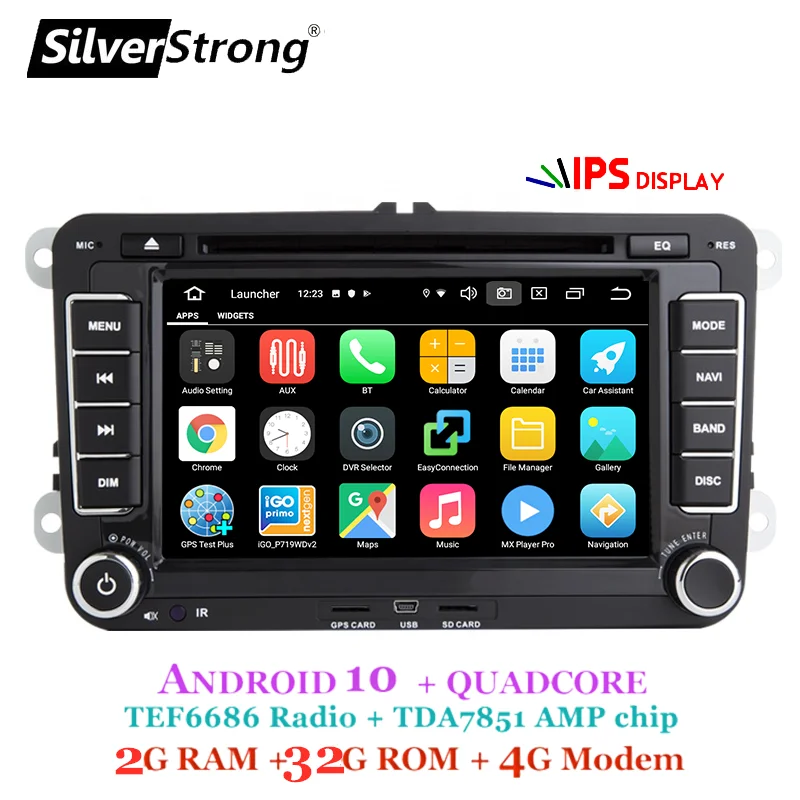SilverStrong Android10.0 2din IPS Automobilių DVD Volkswagen Golf/CC/Tiguan/VW Passat Canbus Automobilio Multimedijos Grotuvas GPS Automotivo