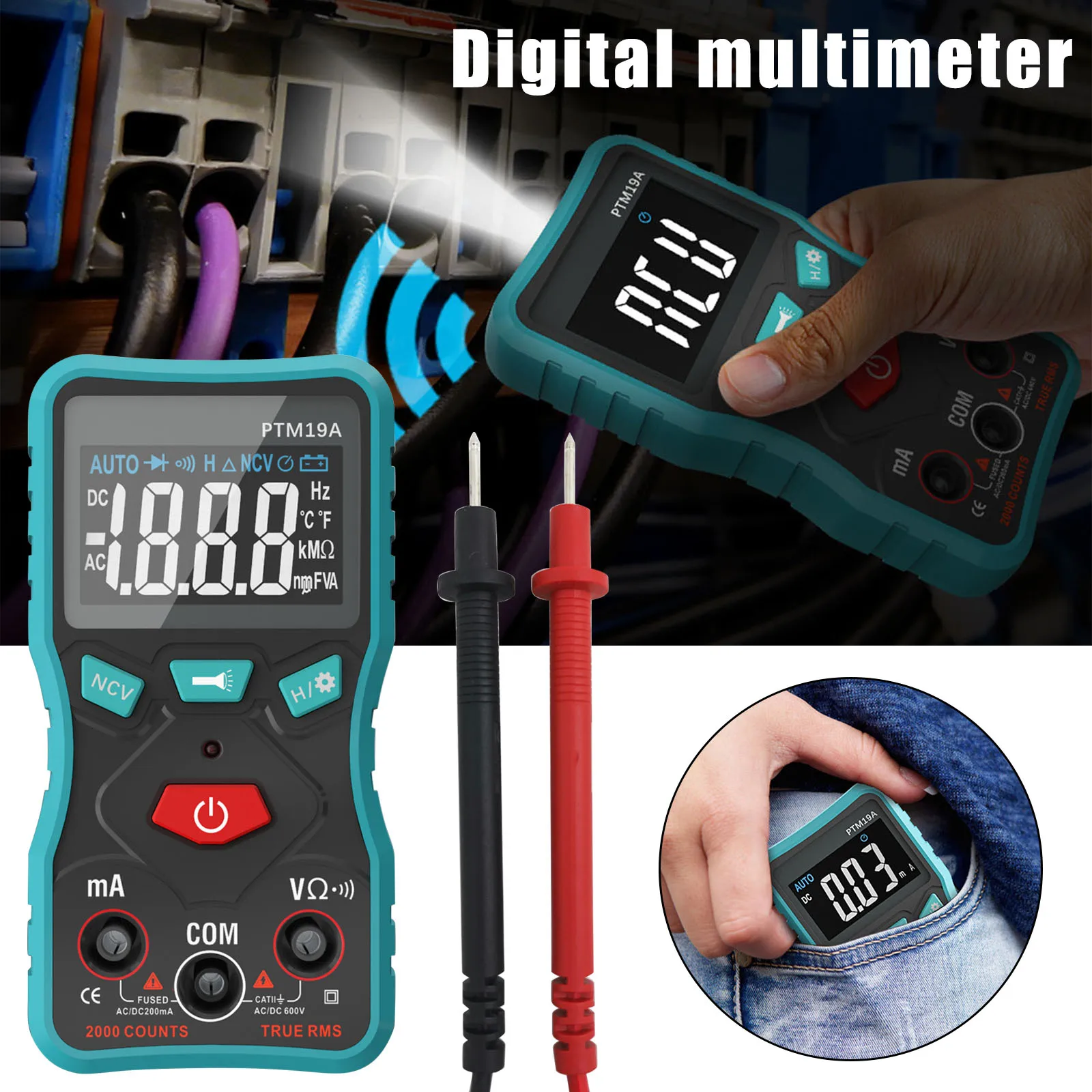 Skaitmeninis Multimetras DC AC Voltmeter Belaidžio 