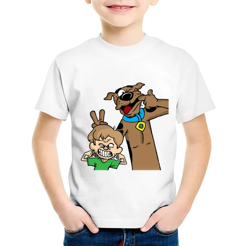 Spausdinti Scooby Doo Ir Shaggy Vaikų Juokingi marškinėliai Vaikams Paslaptis Mašina animacinių filmų marškinėliai mergaitėms marškinėlius Viršūnes Kūdikių Drabužiai 83031