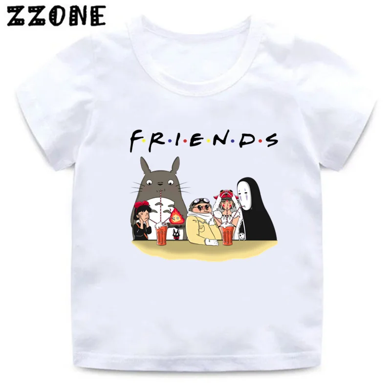 Spirited Away Totoro Draugams, Vaikams, Vasaros marškinėliai Kūdikių Berniukų Anime T-Shirt Girls Juokingas Animacinių filmų Drabužiai Vaikams Viršūnes,HKP2418