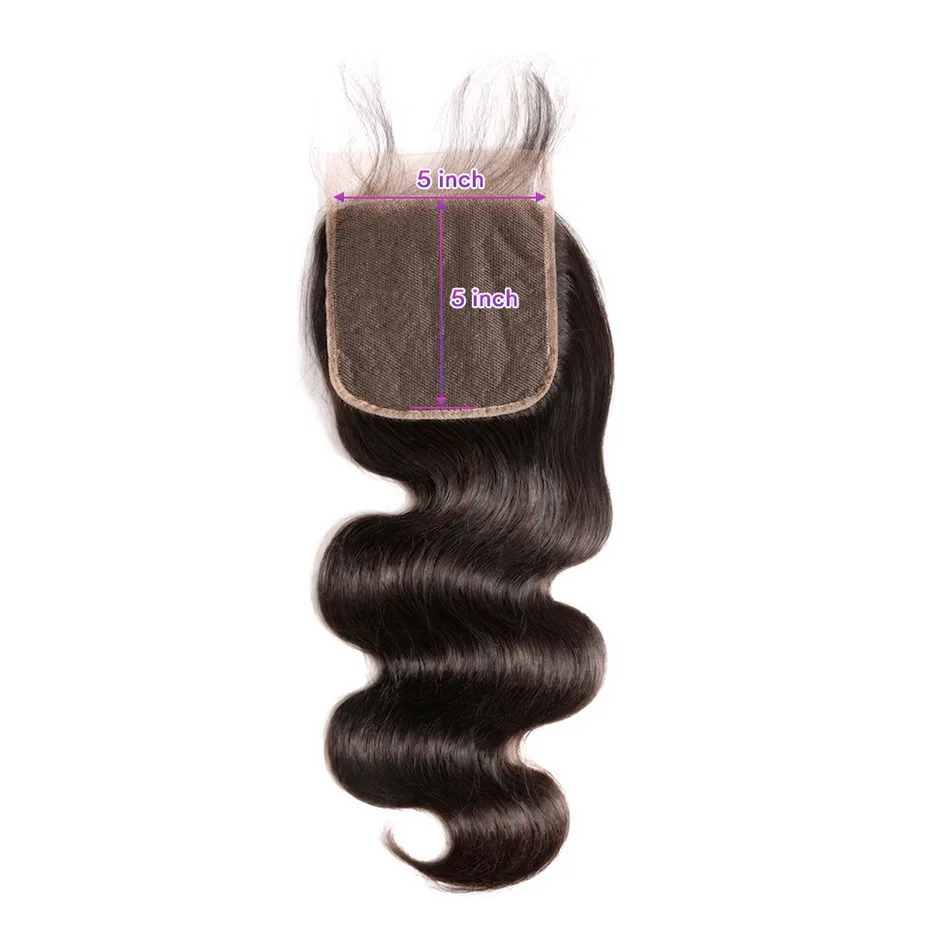 Stema Kūno Banga 2x6 4x4, 5x5 6x6 Nėrinių Uždarymas su Kūdikio Plaukų Nemokamas Dalis Natūralių Spalvų Brazilijos Remy Human Hair Nemokamas Pristatymas