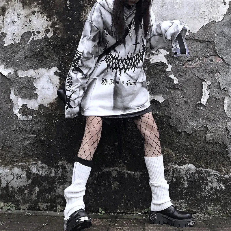 Streetwear Harajuku Juokinga Spausdinti Viršūnes Rudenį Mergaitės Baltos Mados Japonija Kpop Moterų Atsitiktinis Gatvės Specialusis Pavasario Susagstomi Megztiniai