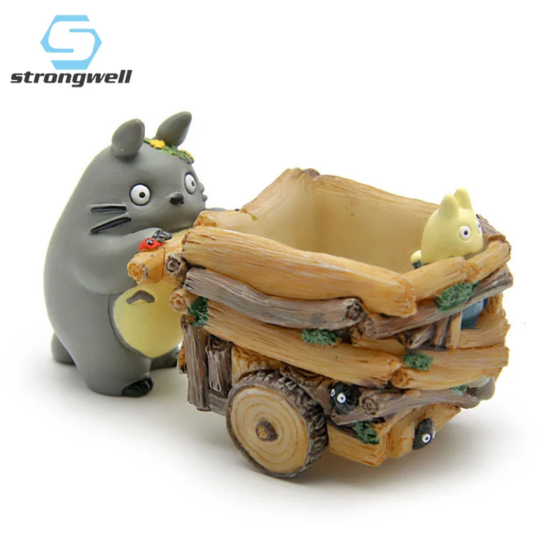 Strongwell Krepšelį Totoro Vazonas Meno Dervos Amatų Žaliųjų Augalų Konteinerių Darbalaukį Puošia Namus Sodo Baldai Animacinių Filmų