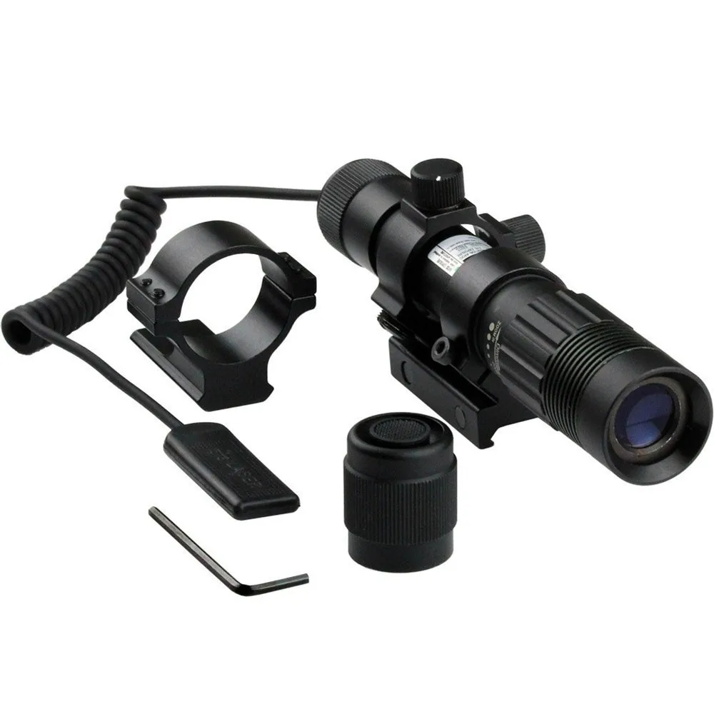 Taktinis LED Ginklas Šviesos Zoom Raudonas Žalias Taškas Lazerio Skautų Lauko Riflescope Medžioklės Žibintuvėlis Reguliuojama Medžioklės/Žygiai
