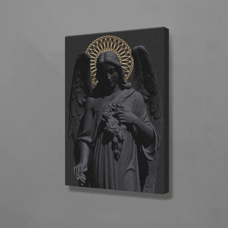 Tamsiai estetinės Angelo skulptūra Sienos Menas Kuriamas, Medinis Rėmas, Drobės Apdailos nuotraukas Kambarį Namuose Miegamojo Puošimas