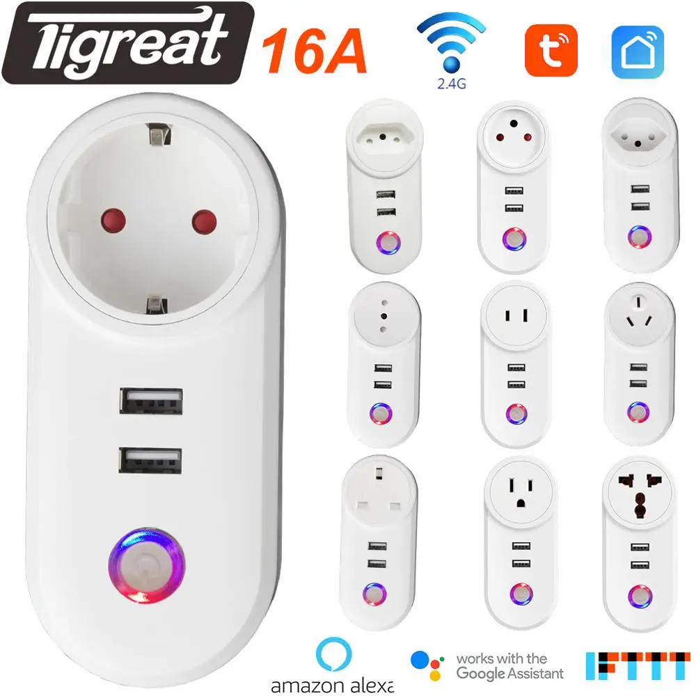 Tigreat USB Lizdas, Wifi Smat Plug es Izraelio 16A Wireless Power 