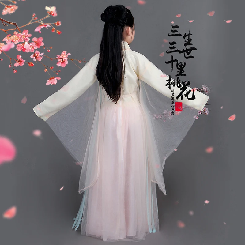 Tradicinės kinų šokio kostiumai mergaitėms senovės operos han tang dinastijos ming hanfu suknelė, vaikų drabužiai, liaudies šokiai vaikams