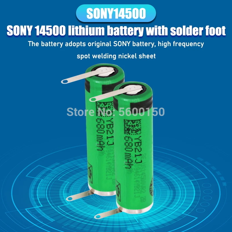 US14500VR2 14500 Sony 3.7 V AA 680mAh, li-ion Baterijos Su Suvirinimo elektrinis dantų šepetėlis Plaukų Skustuvas clipper Įkraunamų elementų