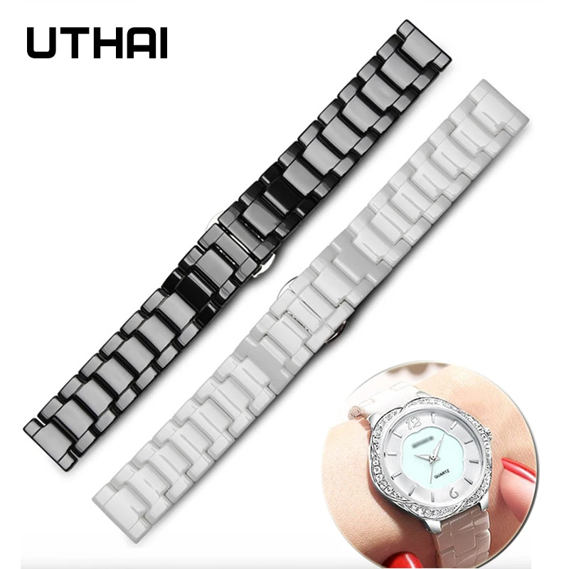 UTHAI C01 Keramikos Žiūrėti Dirželis 20mm galaxy žiūrėti 44mm watchbands samsung pavarų s2 S3 14-22mm
