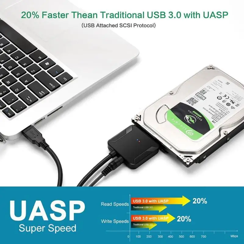 Ultra-plonas USB 3.0 prie SATA 2.5 Colių Kietasis Diskas SSD Adapterio Kabelis, Laidas, Skirtas asmeninis KOMPIUTERIS Nešiojamas Ryšio Kabelis