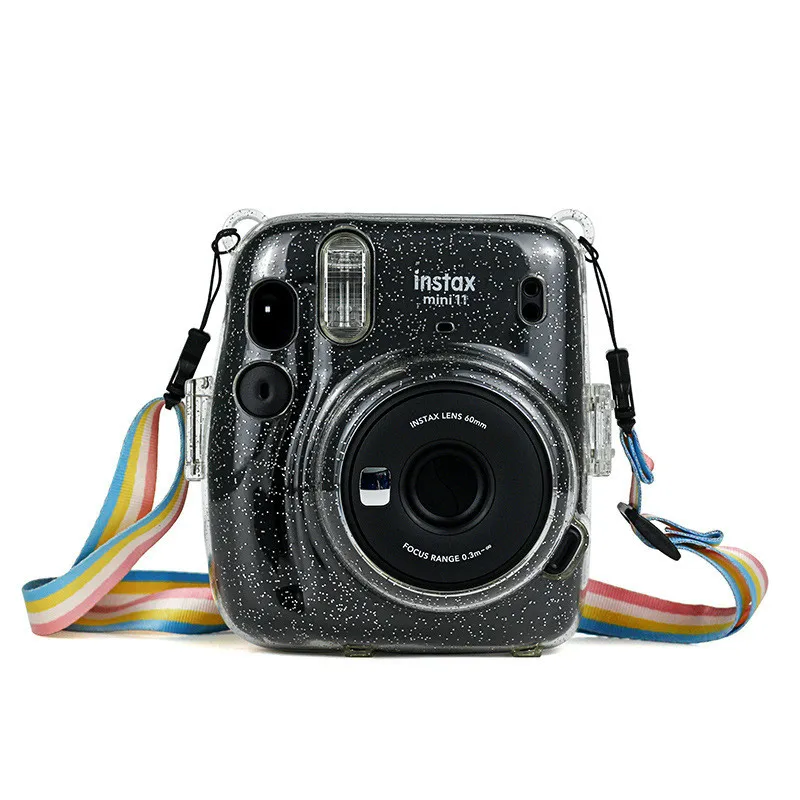 Už Fuji Fujifilm Instax Polaroid Mini11 Mini 11 Fotoaparatas Atveju Permatomas Apvalkalas Pvc Flash Milteliai Apsaugine danga Įbrėžimams atspariu