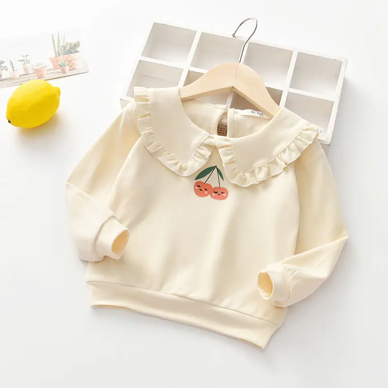 VIDMID Mergaičių Rudenį Long Sleeve T-shirt Vaikų 2-6 Metų amžiaus Kūdikiui Apykaklės Kūdikio Rudens Ir Žiemos Dugno Marškinėliai P43