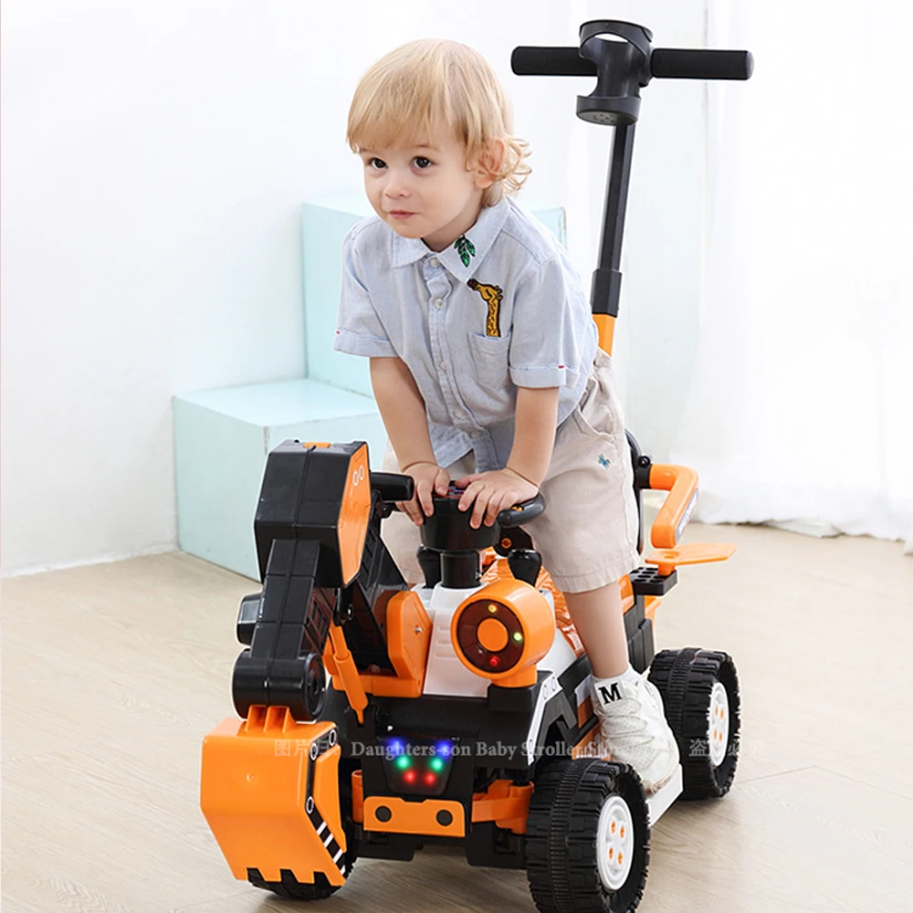Vaikų elektrinių automobilių žaislas inžinerijos transporto priemonių senas žaislas baterija dual ratai su nuotolinio valdymo riteris ekskavatorių didelis