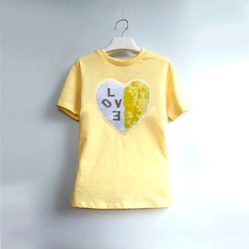 Vaikų Širdies Formos China T-shirt Girls O-kaklo trumparankoviai Vasaros Marškinėlius Viršuje Atsitiktinis marškinėliai Vaikų Kaitos diagrama Medvilnė Tee
