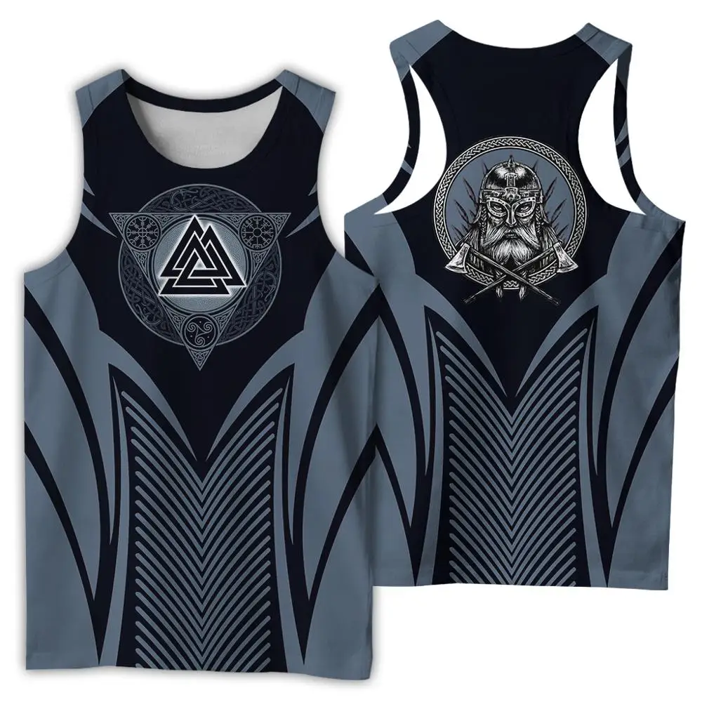 Viking simbolis odin Tatuiruotė 3D Atspausdintas vyrų marškinius, liemenę, Harajuku Mados Berankoviai marškinėliai vasaros streetwear Unisex tankų