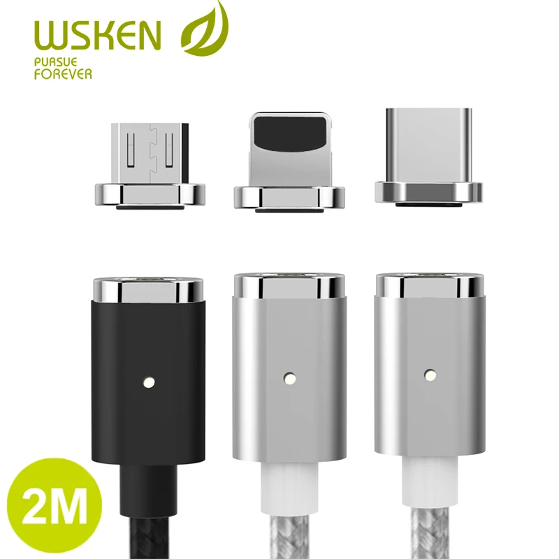 WSKEN Mini 2 Magnetinių Kabelis USB C Tipo Magnetinių Įkrovimo Kabelis 