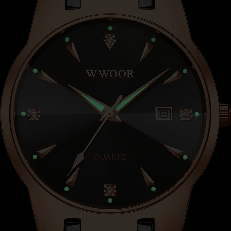WWOOR 2020 Atsitiktinis Verslo Vyrų Žiūrėti Reloj Hombre Top Brand Prabangus Diamond Riešo Žiūrėti Mens Nerūdijančio Plieno, Data, Laikrodis, Dovana Vyrų