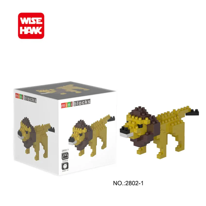 WiseHawk Gyvūnų Serijos Mini Blokai Paukščių Šuo Liūtas ir Tigras 