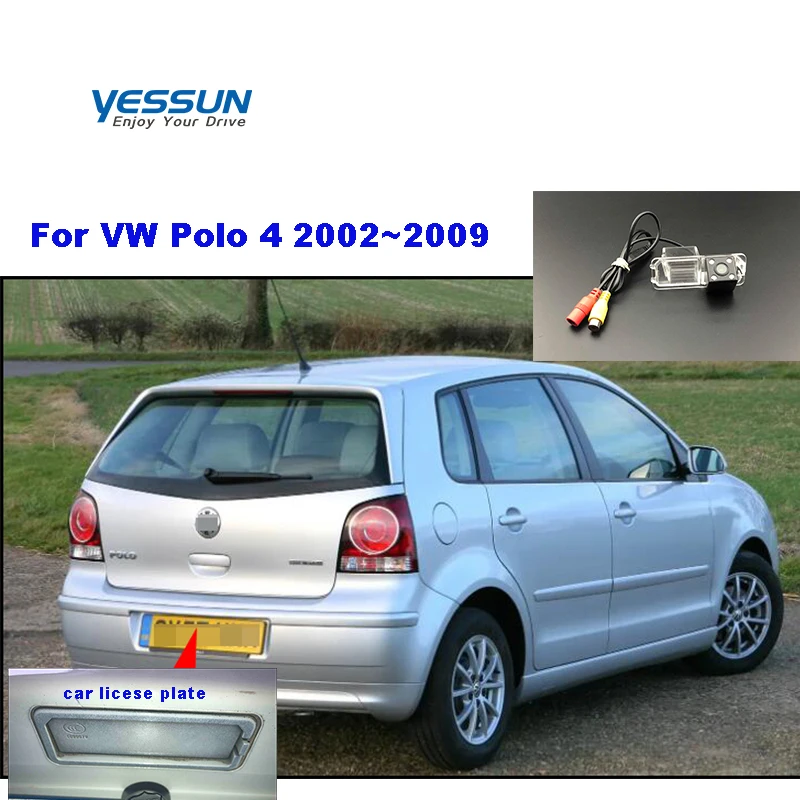 Yessun HD CCD Naktinio Matymo Automobilių Galinio vaizdo Atvirkštinio Atsarginės Kameros Vandeniui Volkswagen Polo 4 2002-2009 m.