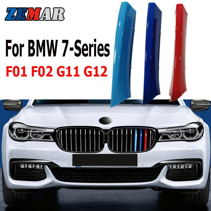 ZEMAR 3pcs ABS BMW yra f01 F02 G11 G12 7 Serijos Automobilių Lenktynių Grotelės, Juostelės Apdaila Įrašą M Galia Vykdymo Priedai 13-19 2020 m.