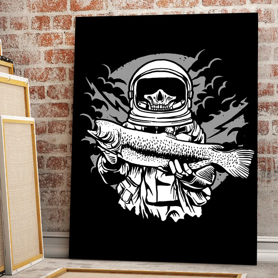 Šiaurės Plakatai Abstrakčiai Astronautas Dviračių Čiuožėjas Galaxy Valtis Drobė, Tapyba ir grafika Sienos Menas Nuotraukas Kambarį Dekoro