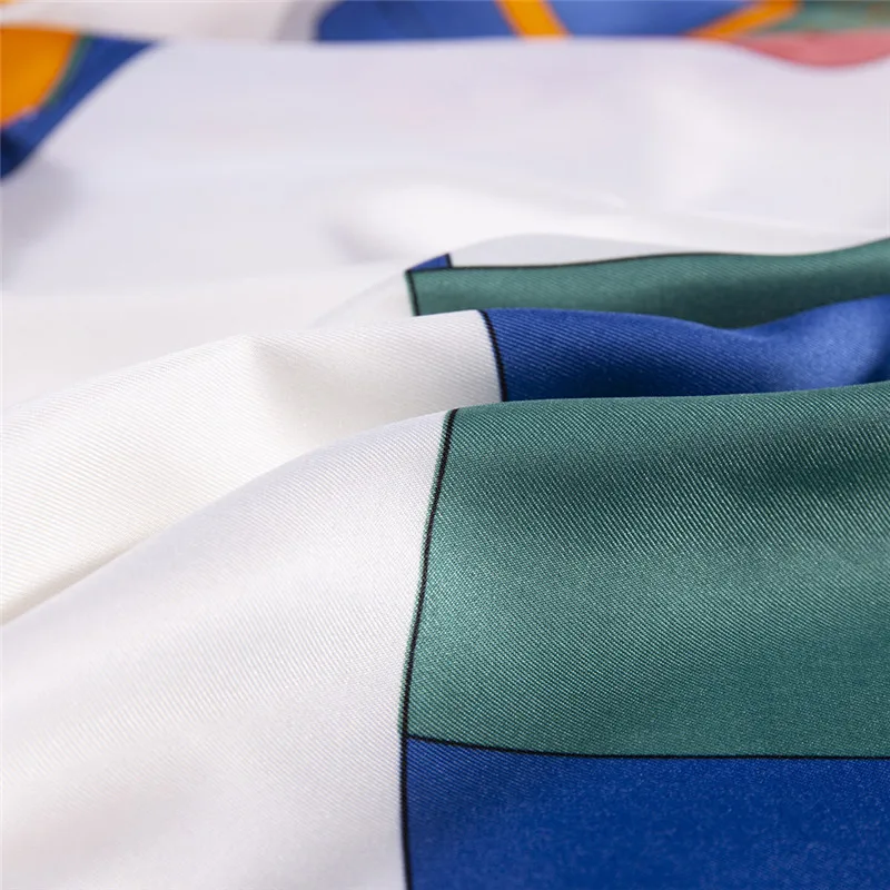 Šilkas Aikštėje Šalikas Ispanija Išlydyti Spausdinti Neckerchief Originalaus Dizaino Euro Grandinės Šilko Foulard Hijab Šilko Skaros Wrap Moterų Skara