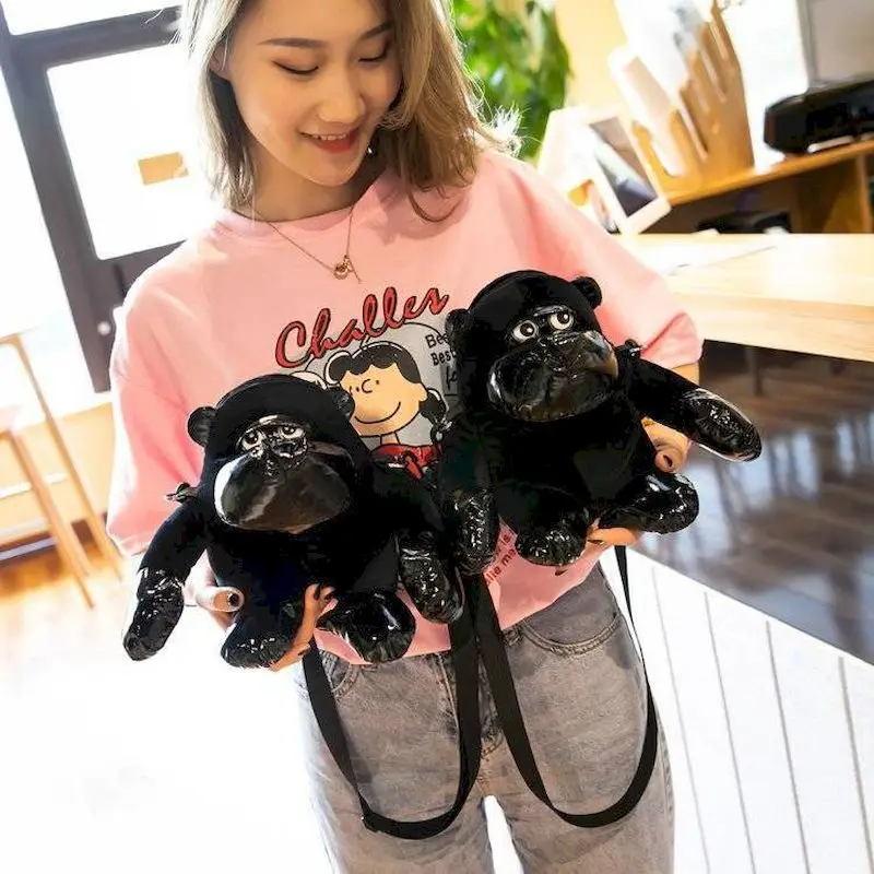 Šimpanzė animacinių filmų mažas maišelis moterų maišą naujų 2020 mielas beždžionės maišelį pliušinis lėlės lėlės petį krepšys
