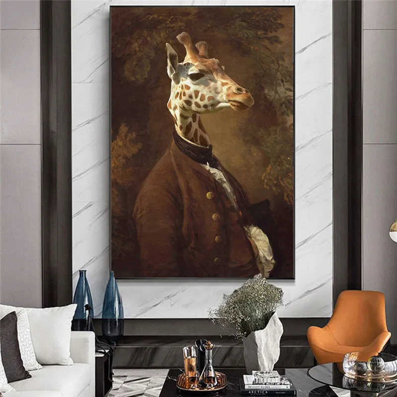 Žirafa Dress Klasikinio Drobės, Paveikslai Ant Sienų, Menas, Plakatų ir grafikos Portretas P. Žirafa, Drobė Meno, Sienos Nuotraukas