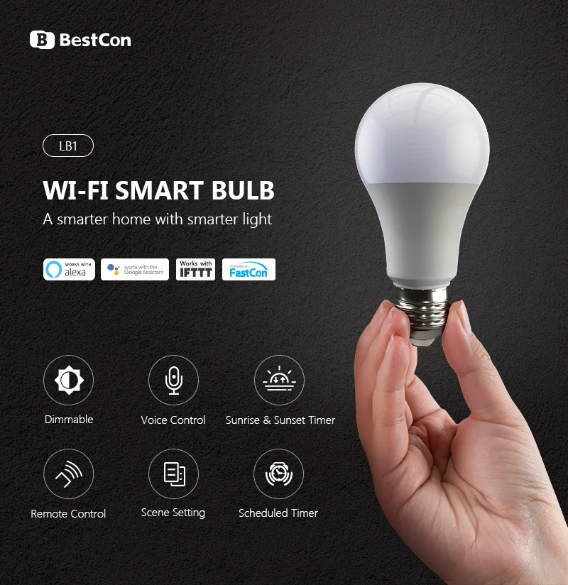 1/2/3-Pack BroadLink Smart Šviesos Con LB1 Blankesnė, LED Lemputės, Šviesos Valdymo Balsu su 
