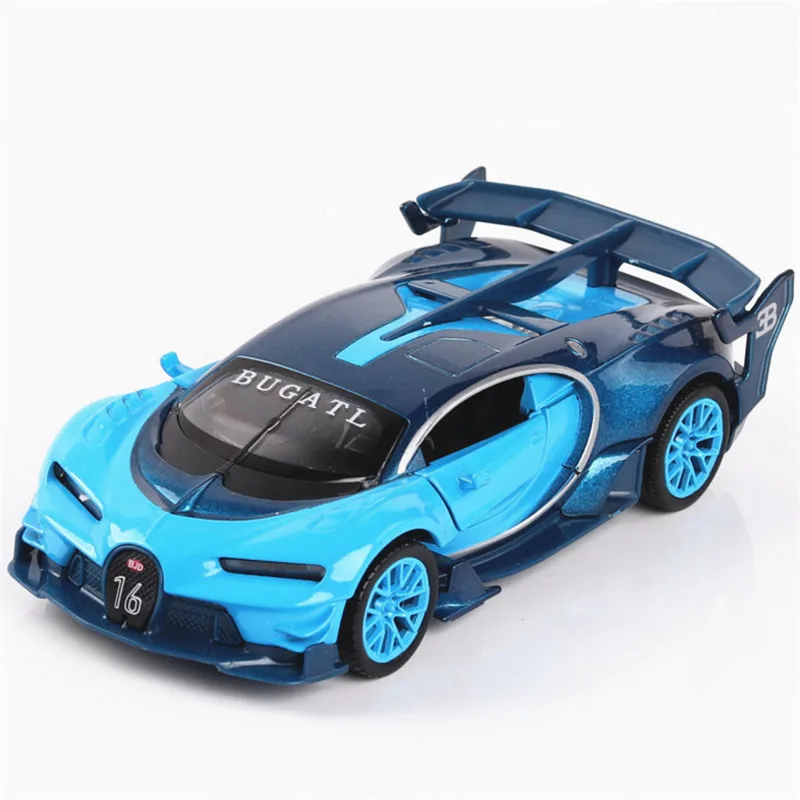 1/32 Lydinio Diecast Bugatti Veyron GT Automobilio Modelį Raudona/Mėlyna/Geltona Su Garso ir Šviesos Surinkimo Automobilių Žaislai Berniukas Vaikų Dovanų