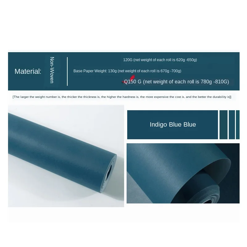 10 M, Tamsiai Mėlyna Indigo Mėlyna Lyguma Lyguma Tapetai, Modernus Minimalistinio Šiaurės Miegamojo Kambarį Fono Sienos Tapetai