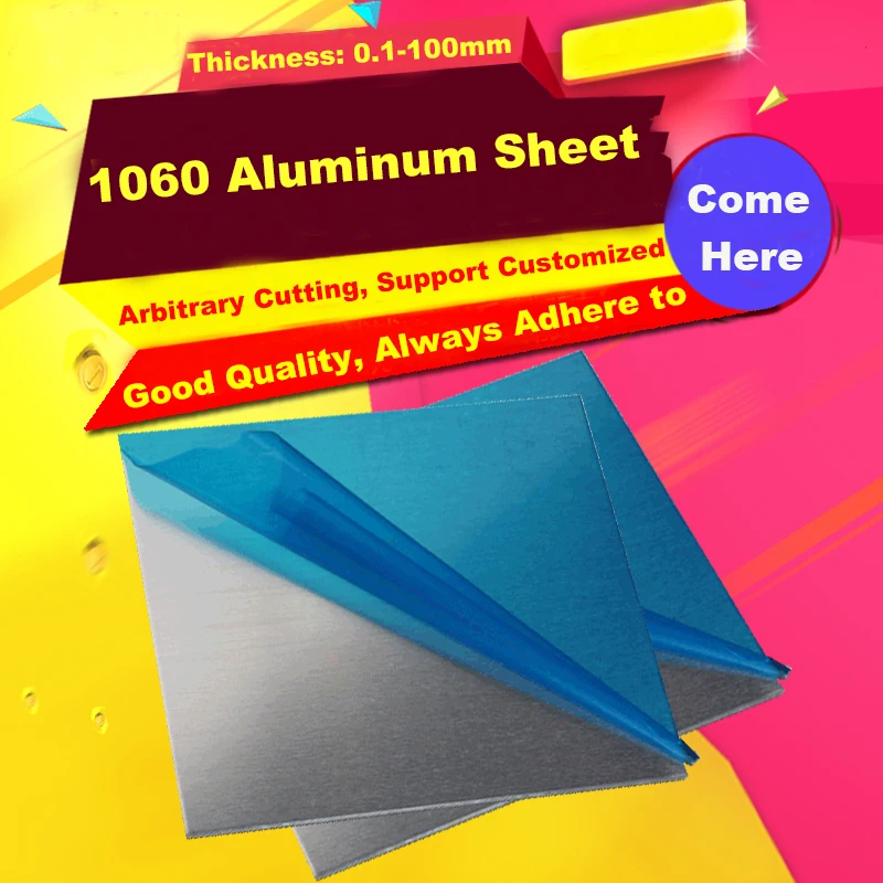 1060 Aliuminio Lakštas 1.0x100x100mm Aliuminio Plokštės Individualų Dydį 