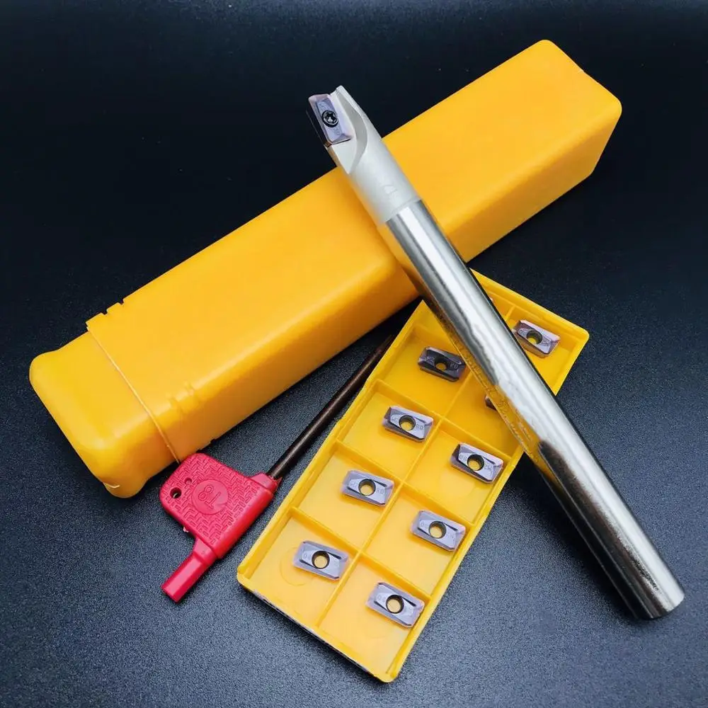 10VNT APMT1135 M2 karbido tekinimo įrankis + 1PCS 10mm frezavimo cutter BAP300R C10-10-120-1T paviršiaus CNC frezavimo pjovimo frezavimo cutter