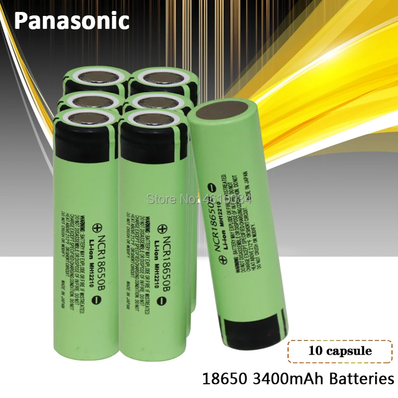 10pc Panasonic originalus 3.7 v 18650 3400mah ličio Įkraunama baterija, NCR18650B Už Žibintai, stabdžiai kompiuteriai
