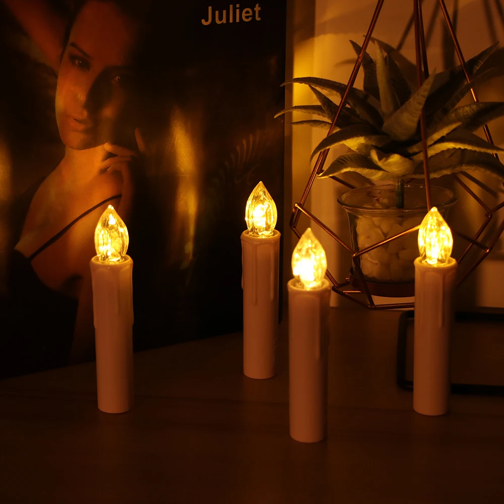 10pc/daug LED Žvakės Kalėdų Medžio Apdaila Šviesos Belaidžio Nuotolinio Valdymo Tealights Naktį Šviesos Namuose Šalis Atostogų