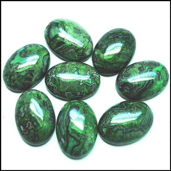 10vnt pobūdžio žalia pusbrangių akmenų cabochons, gamtinis akmuo, ovalo formos 18x25mm akmens kabinas nėra skylių 