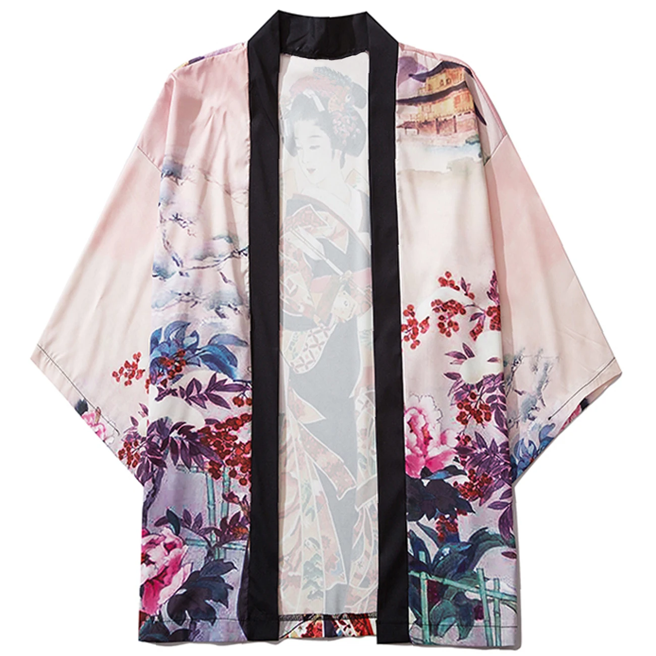 11 BYBB TAMSU 2020 metų Vasaros Japonų Kimono Striukės Hip-Hop Senovės Geiša Spausdinti Streetwear Priekiniai Atidaryti Kailis Harajuku Prarasti Kimono