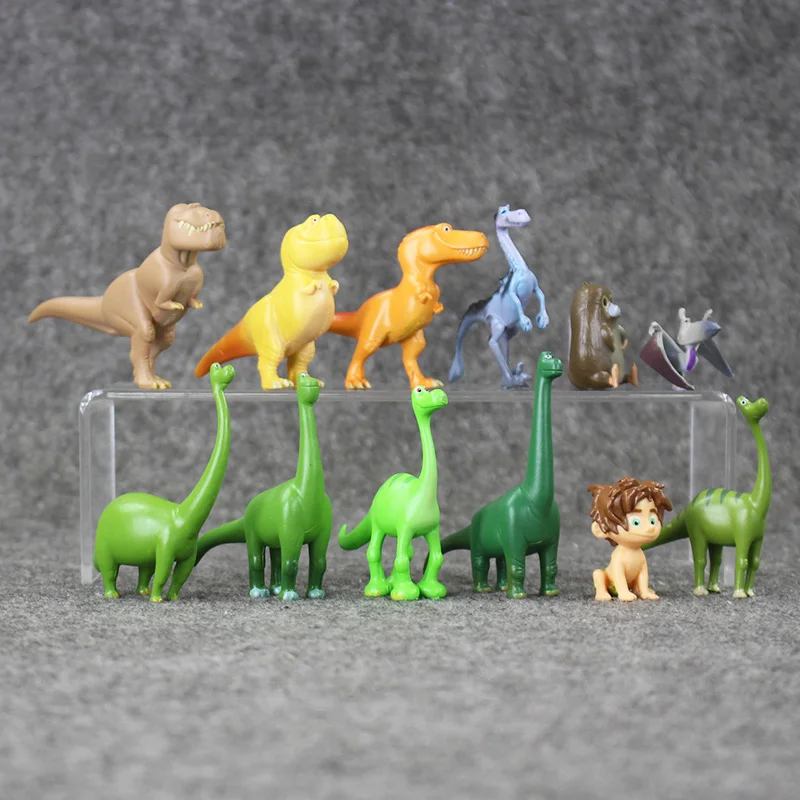12pcs/daug Geros Dinozaurų Duomenys Arlo Vietoje Henry Butch Grom Tyrannosaurus Rex Gyvūnų Modelio, Žaislai Brinquedos